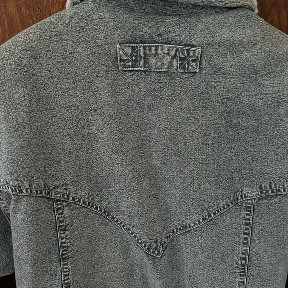 NWT Vintage Acid Wash Denim Jacket Fleece Lined Jean Anorak 80s Andy Johns - Picture 9 of 12